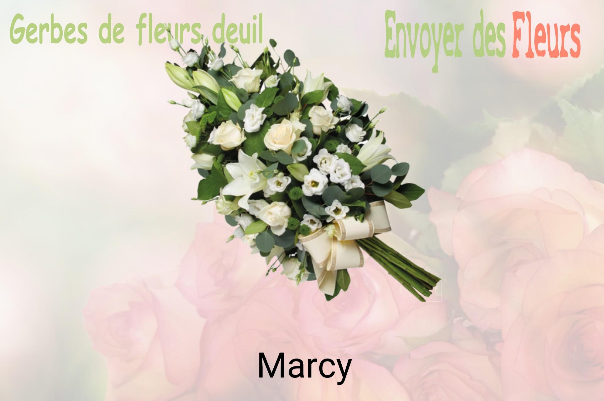 Gerbe de fleurs de deuil livrée à Marcy